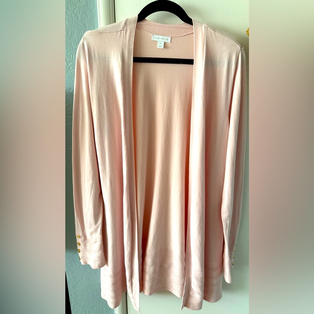 2x PINK Long Sleeve Sweater, bottoms on the sleeves.